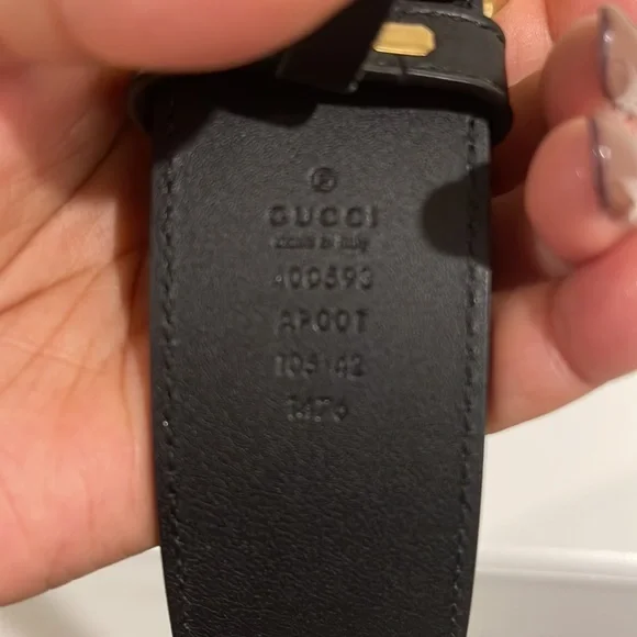 Gucci Black Leather Double GG Belt - Picture 4 of 11